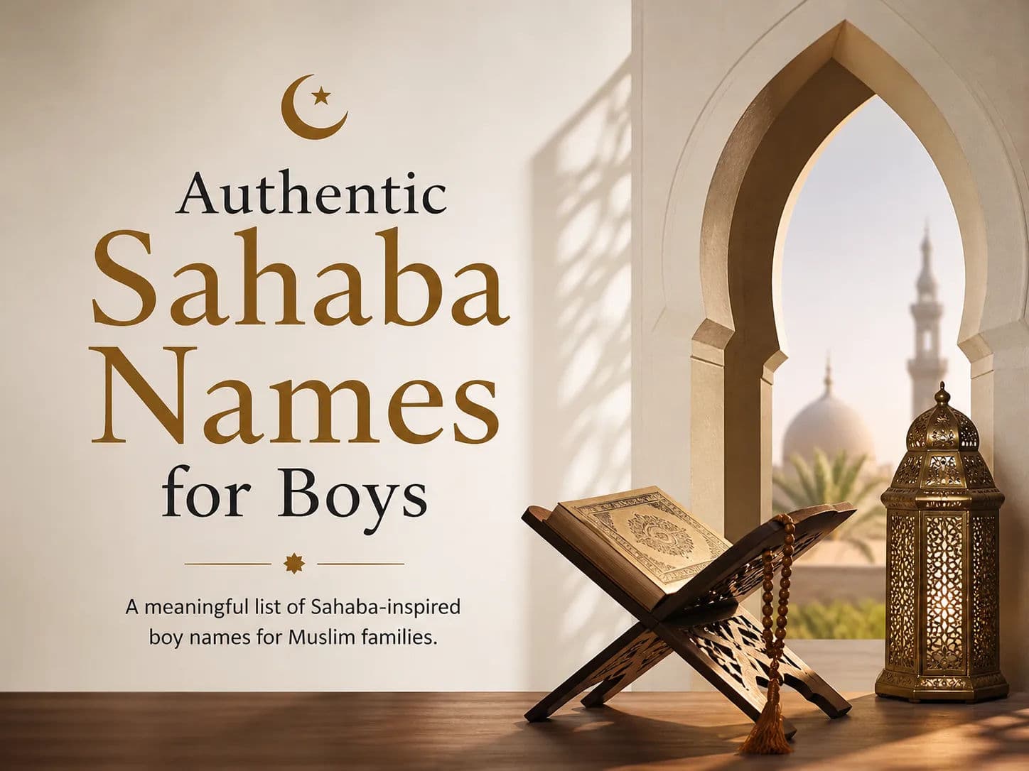Elegant Islamic design for authentic Sahaba names for boys